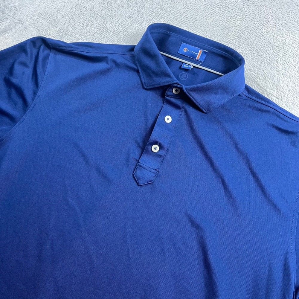 Stitch Golf Mens Blue Short Sleeve‎ Performance Polo Shirt Size Large L